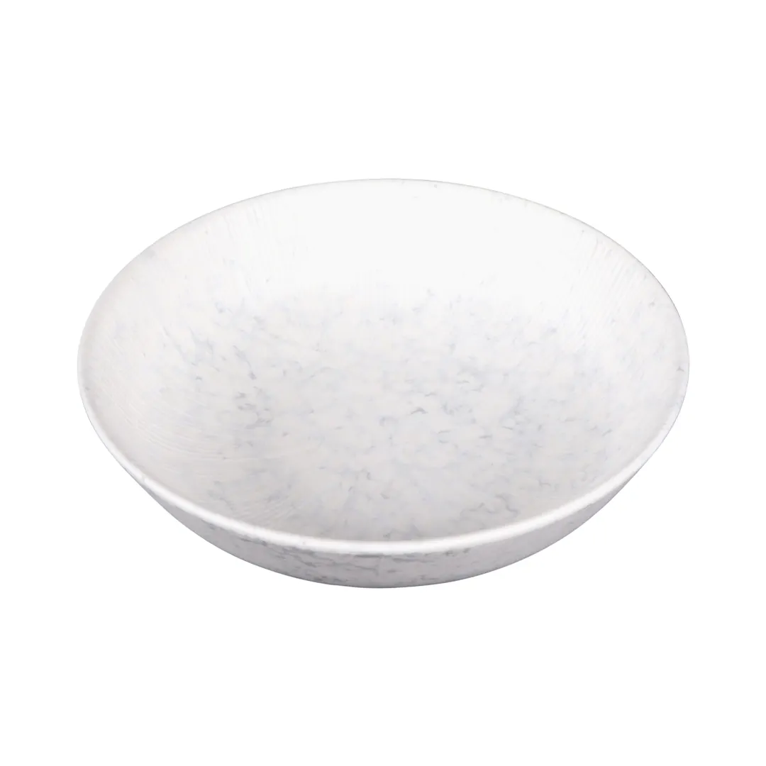 GET B387722-GYM Round 7 1/4" Dia x 2" H, 26 Oz, Melamine, Hermosa Gray Marble