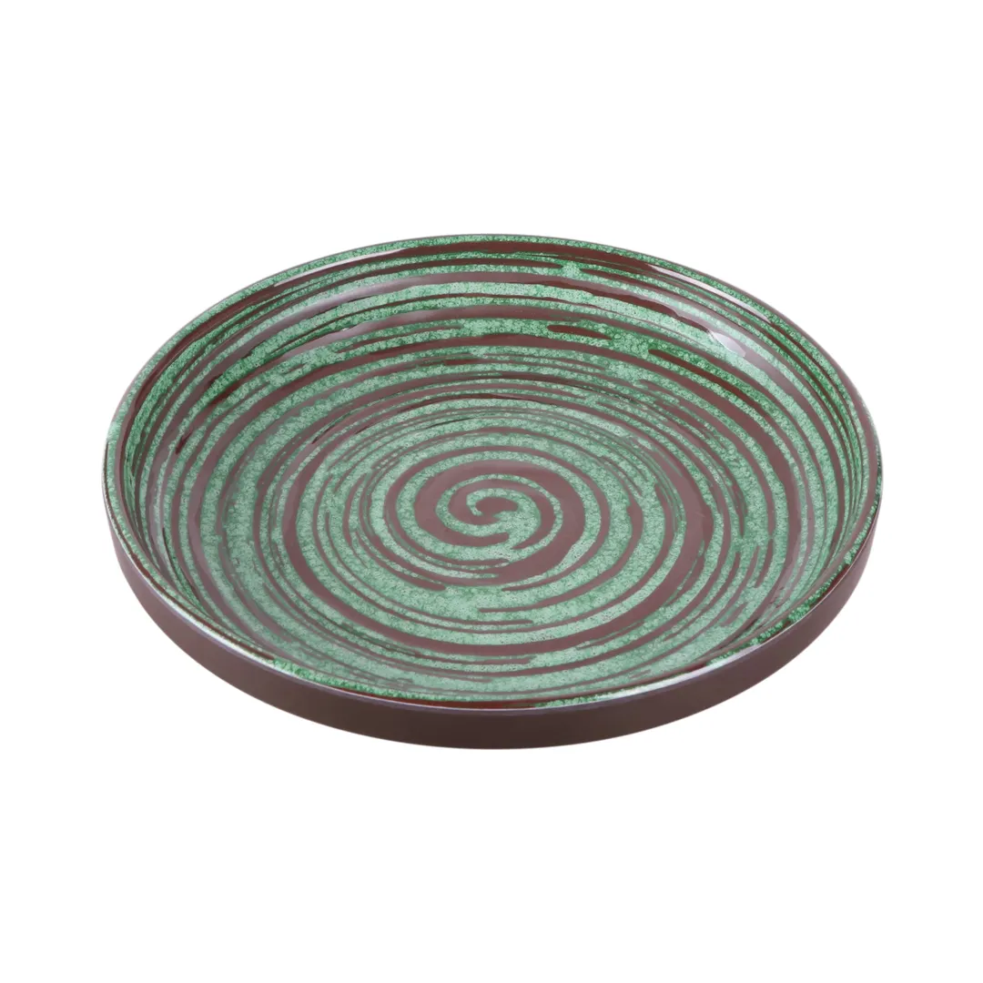 GET B395099-SDG Round Coupe Plate, 9" Dia. x 1-1/2" H, Green Stardust Melamine