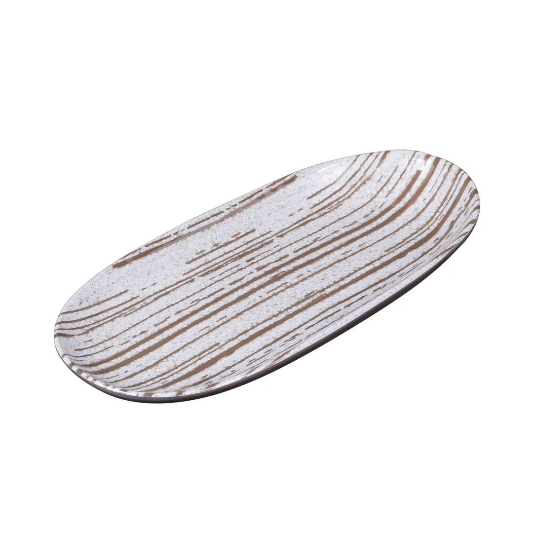 GET B396110-SDW Elite Global Solutions Oval Plate, 11" W x 5-1/4" D x 1" H, White, Melamine