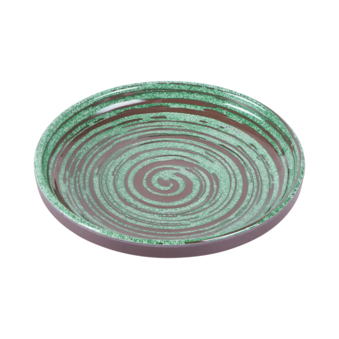 GET B398071-SDG Round Coupe Plate, 7" Dia. x 1" H, Green, Melamine, 6-7" Size