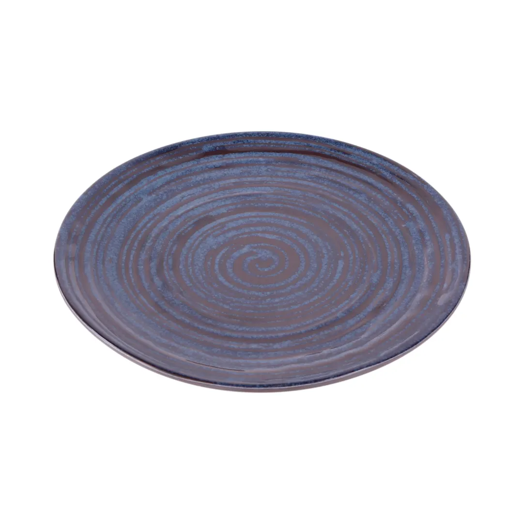 GET B399088-SDB Elite Global Solutions Round Plate 8-3/4" Dia x 3/4" H, Blue Melamine, Stardust