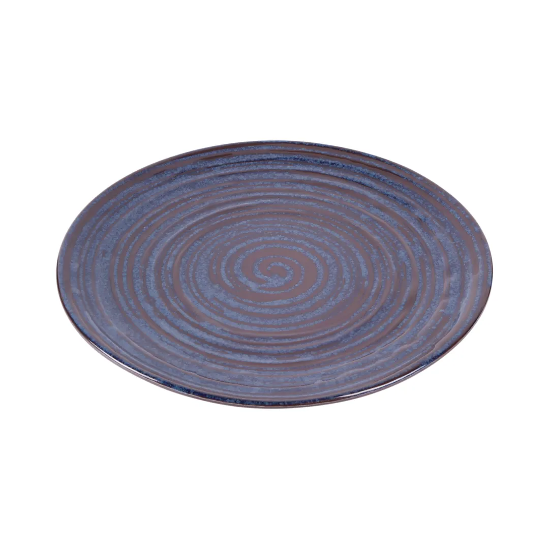 GET B399106-SDB Elite Global Solutions Round Plate, 10-1/2" Dia. x 3/4" H, Blue, Stardust, Melamine