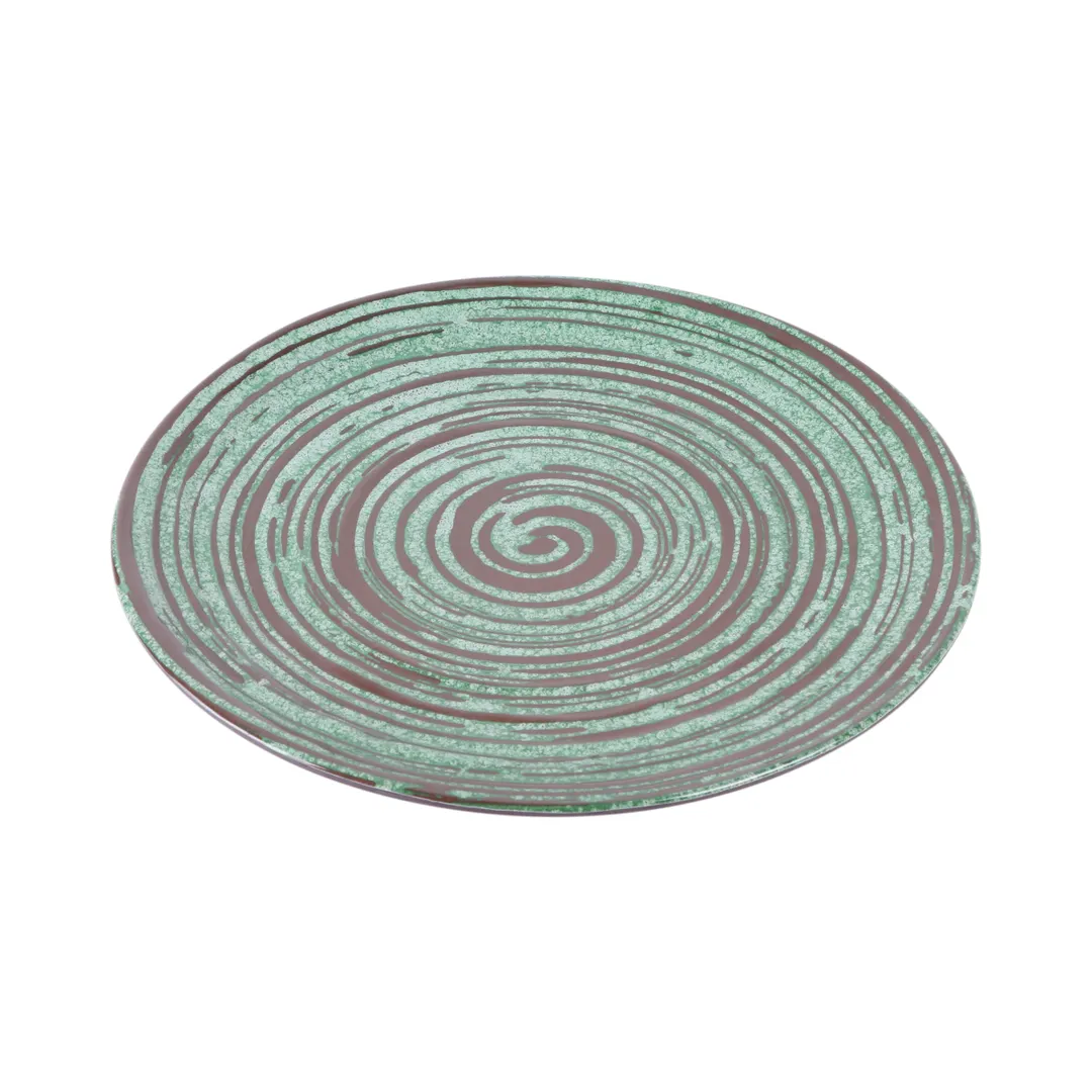GET B399106-SDG Elite Global Solutions Round Plate, 10-1/2" Dia. x 3/4" H, Green Stardust Melamine