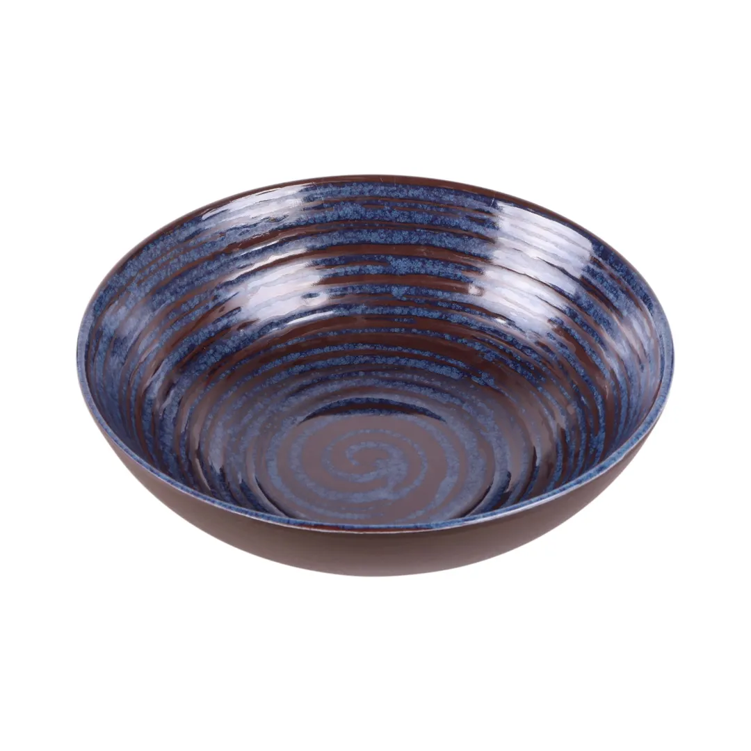GET B400082-SDB Elite Global Solutions Round Blue Melamine Bowl, 8" Dia. x 2-1/2" H, 40 Oz.