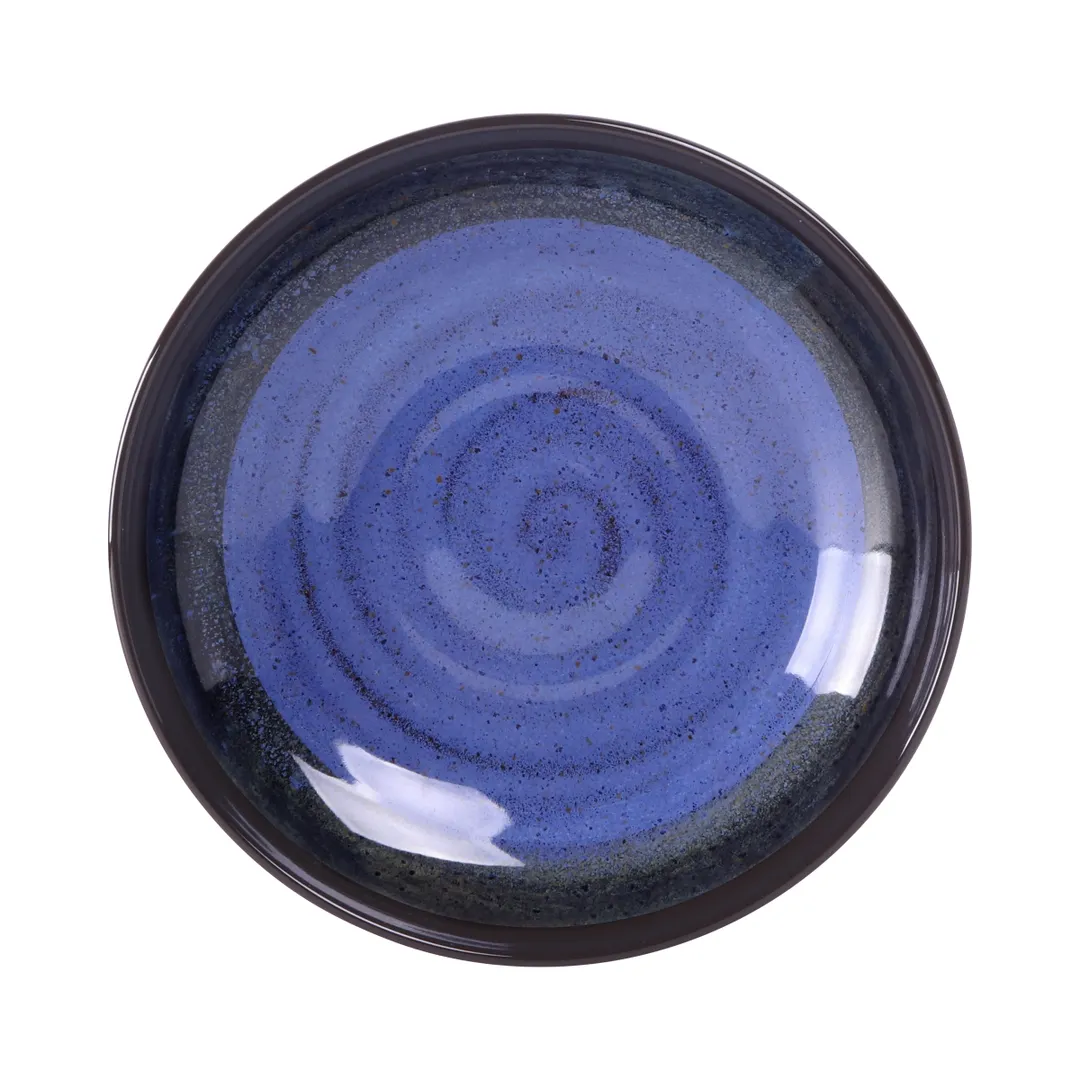 GET B427090-CD 36‑Oz Reusable Melamine Bowl, 9" Dia. x 1 3/4" H, Round, Monet Cobalt Design, BPA‑Free