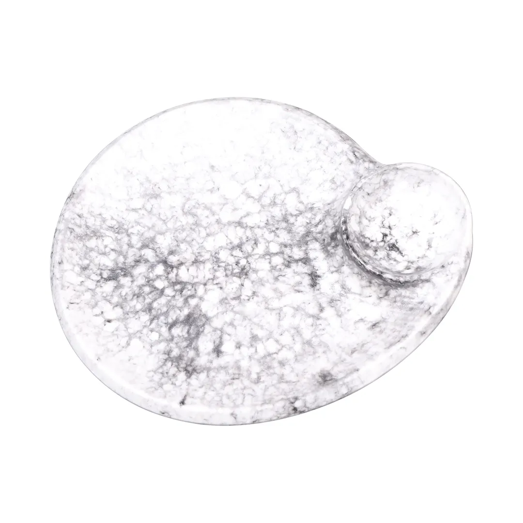 GET B429095-BBM Chip & Dip Plate, 9" Round, 1-1/2 oz, 2-Compartment, Melamine, Marble, BPA Free