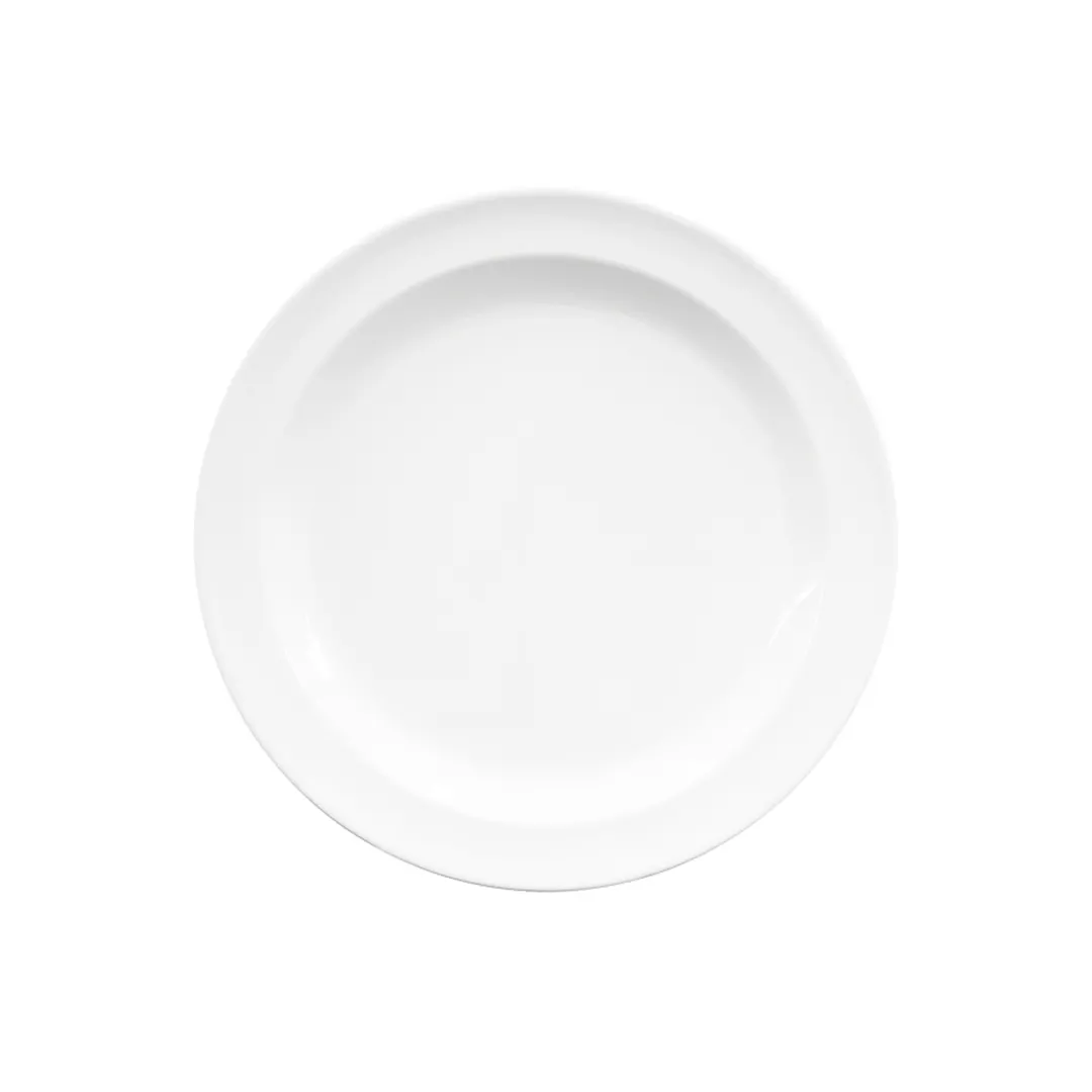 GET B612R-W Plate, 6-1/2" Dia. x 5/8"H, Round Narrow Rim, White Melamine, Stain‑Scratch Resistant