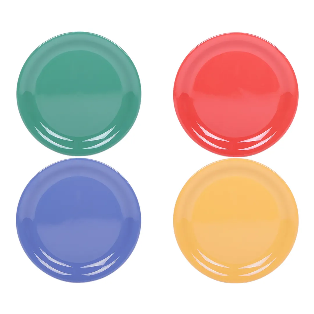 GET B714PL-MIX Platter, 7-1/4" Dia. x 5/8"H Round Melamine, Assorted Colors - Case