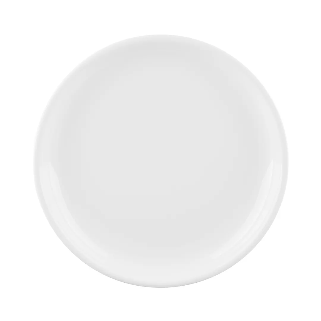 GET B75R-W Plate, 7-1/2" Dia. x 1" H, Round Coupe, White Melamine, Chip/Stain/Scratch Resistant