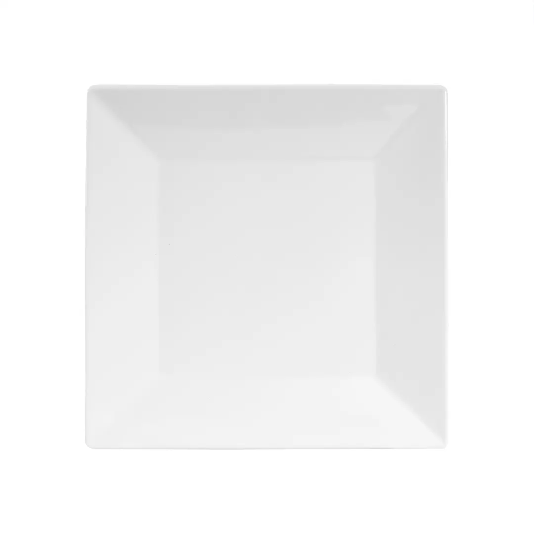 GET B8SQ-W Elite Global Solutions 8" x 1" Square Coupe Melamine Plate, White, Break/Chip Resistant