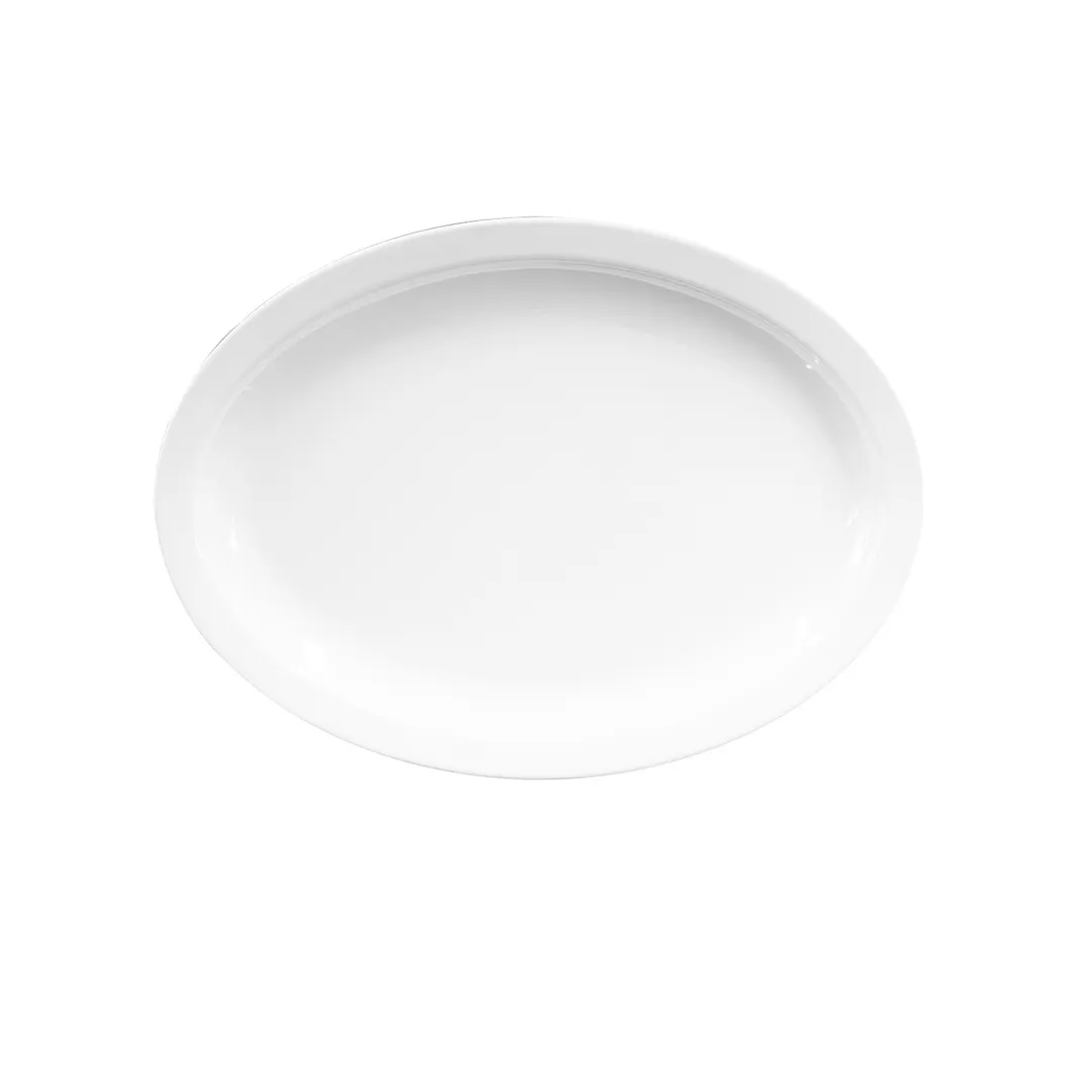 GET B913OV-W Oval Melamine Serving Platter, 13-1/4" x 9-5/8" x 1-1/8", White, BPA Free, Dishwasher Safe