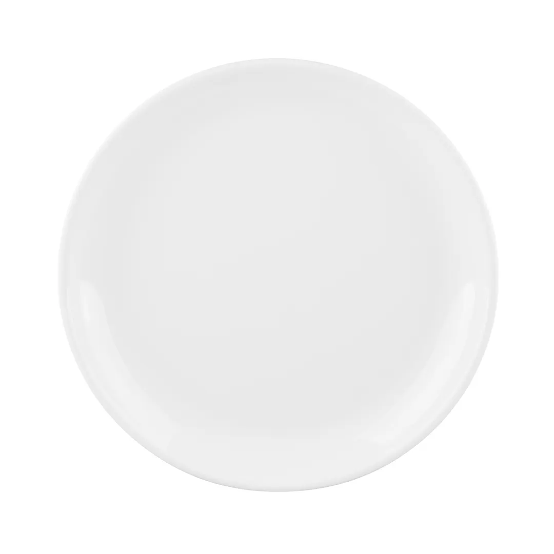 GET B95R-W Plate, 9" Dia. x 1-1/8" H, Round Coupe, White Melamine, Break/Chip Resistant, BPA-Free