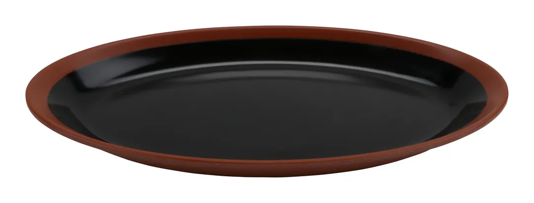 GET BAL109 Balance Platter, 12"x7" Oval, Melamine, Two-Tone Black/Matte Terra Cotta
