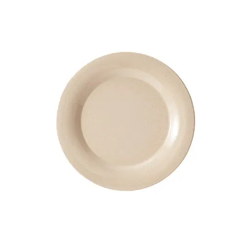 GET BAM-1010 Plate - 10.5" Round Wide Rim, Beige Melamine, Dishwasher Safe, BPA-Free - Dozen