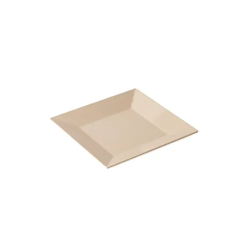 GET BAM-1103 – BambooMel Square Plate, 8"×8", Wide Rim, BPA Free, Break Resistant, Dishwasher, Beige