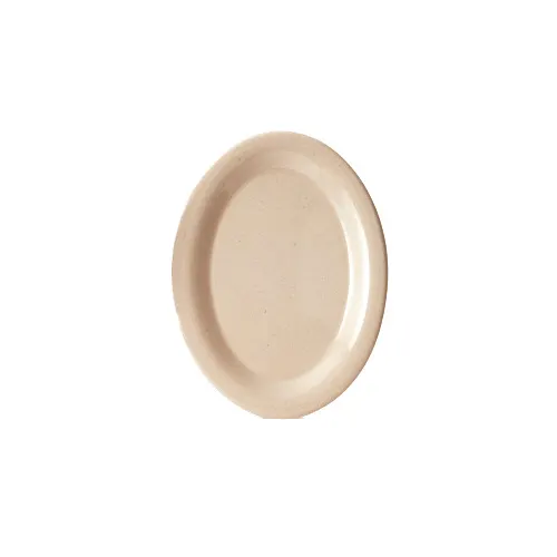 GET BAM-1201 BambooMel Platter, 12" x 9" Oval Beige Melamine, Dishwasher Safe - 1 Dozen