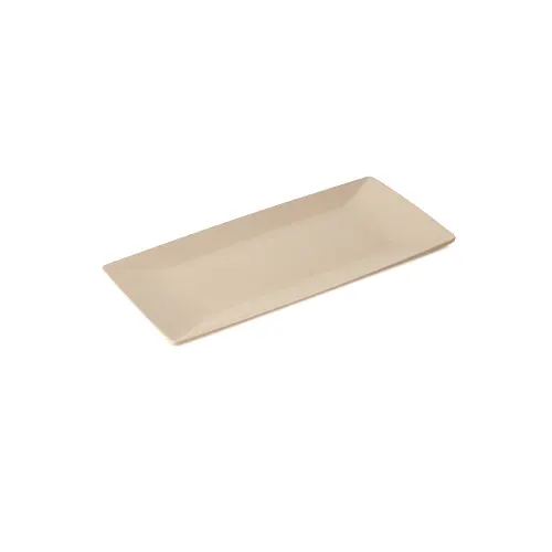 GET BAM-1287 BambooMel Tray, 15"L x 7.5"W, Rectangular, Break-Resistant, Beige, Melamine