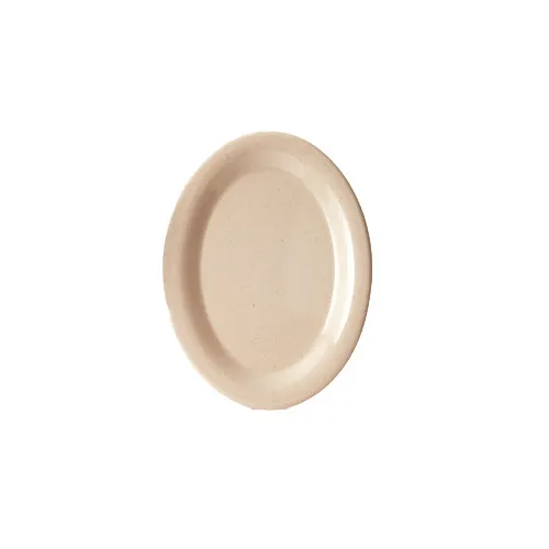 GET BAM-1950 Oval Platter, 9-3/4" L x 7-1/4" W, Beige Bamboo Melamine, BPA-Free - 1 Dozen