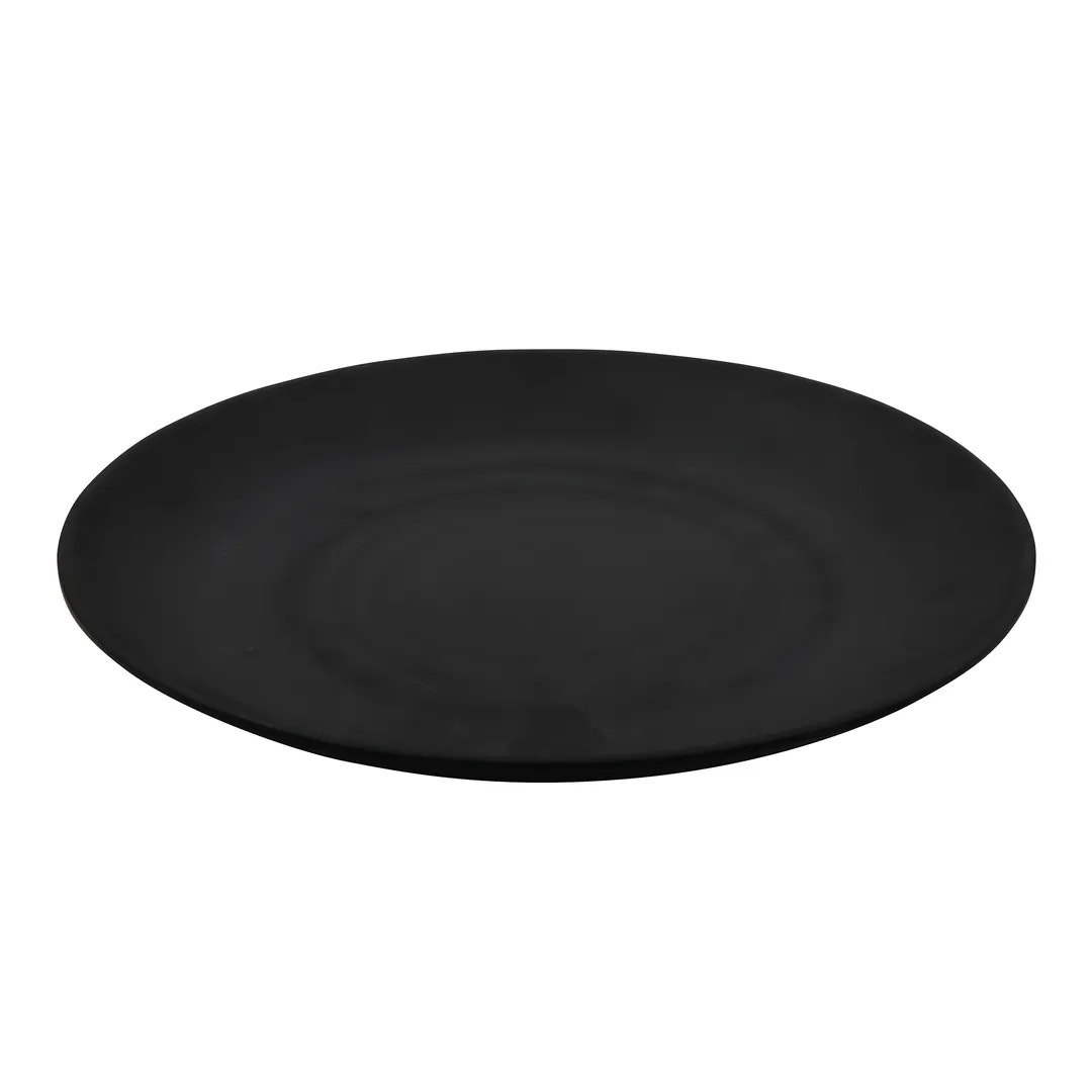 GET BF-12-BK - Plate 12" Round Melamine Black Break‑Resistant Dishwasher Safe BPA‑Free NSF - 1 Dozen