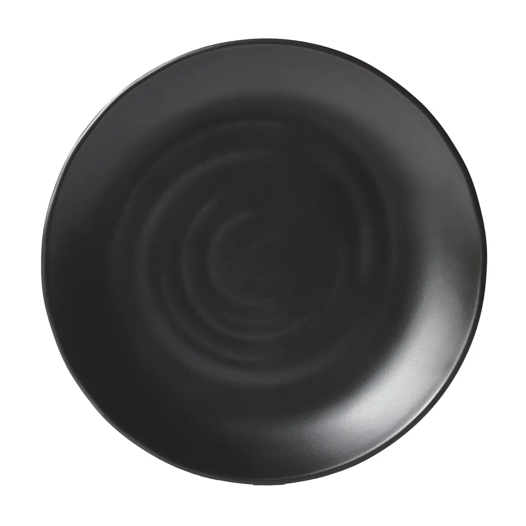 GET BF-7-BK Nara Plate – 7-1/4" Black Melamine, Narrow Rim, Dishwasher Safe, BPA‑Free - 1 Dozen