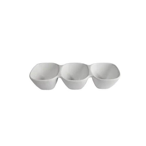 GET BS302TG - Bugambilia 3-Div Condiment Bowl, 20-1⁄4 oz, 15" L x 5.3" W, Cast Aluminum, Tangerine