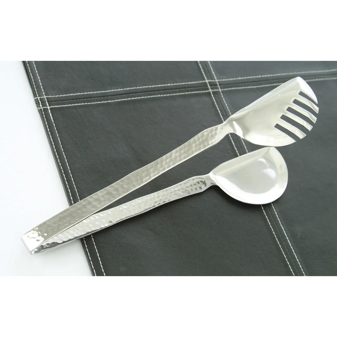 GET BSPD-20 Salad Tongs – 10-1/2" Comb-Shaped, One-Piece, 18/8 Stainless Steel, Pounded