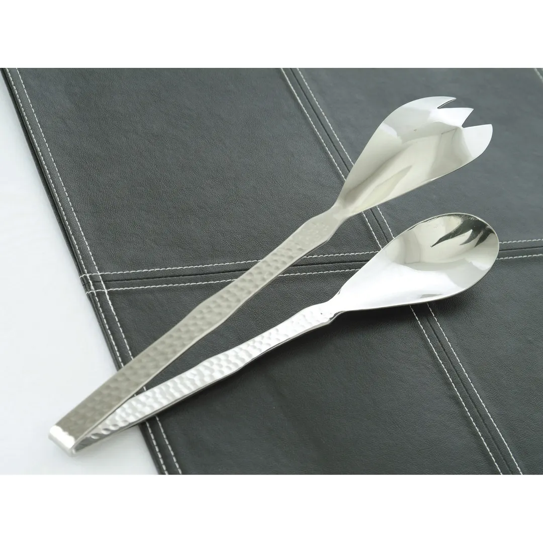GET BSPD-23 Salad Tongs – 11" One‑Piece, 18/8 Stainless Steel, Pounded