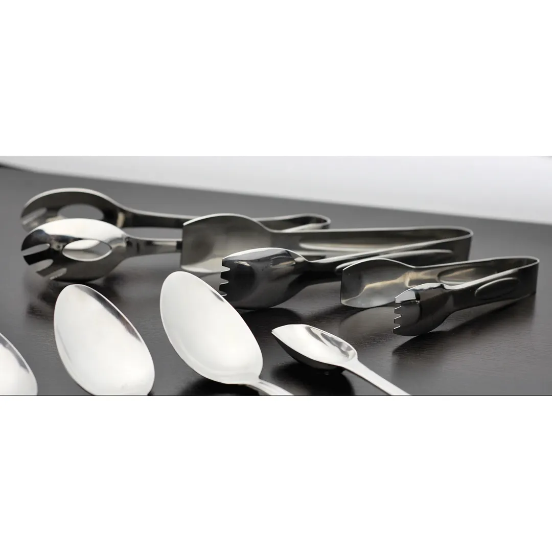 GET BSRIM-09 Salad Tongs, 6" Length, One-Piece, 18/8 Stainless Steel, Mirror