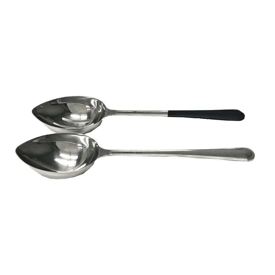 GET BSRIM-31 Portion Control Spoon, 4 Oz, 12", Solid Stainless Steel, Black Handle
