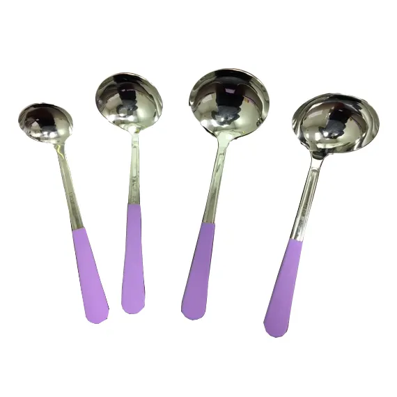 GET BSRIM-56-PR 2‑Oz Ladle, 12‑1/2” Length, Stainless Steel, Purple PVC Cool‑Grip Handle,