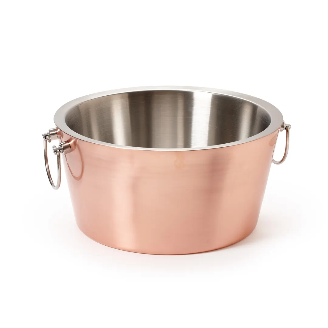 GET BT-1615-BCPR/SS Urban Renewal Beverage Tub, 3.5‑Gal, 15" Dia., Copper Exterior, Stainless Steel