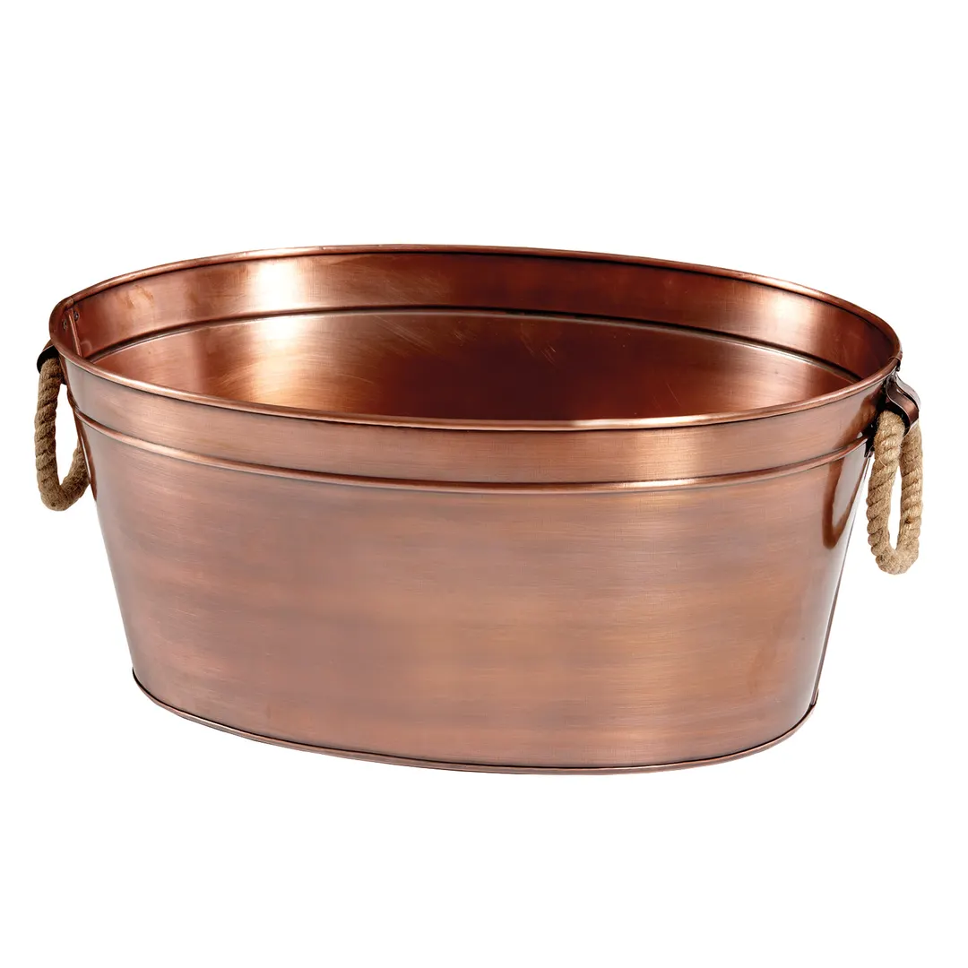 GET BT-2215-ACPR Urban Renewal™ Beverage Tub 8‑Gal 21‑1/4" × 15‑1/4" Iron Copper Rope Handles