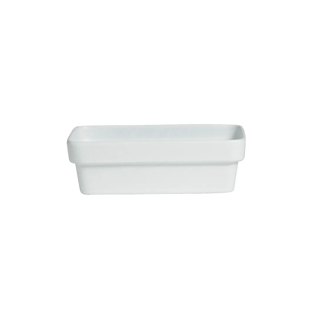 GET BUD24-MOD Bugambilia Salad Bar Bowl, 84-1/2oz, 11-7/16" L × 6-1/16" W, 3-1/2" Deep, White, Alum