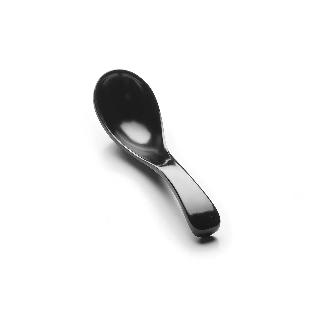 GET C-9-B Soup Spoon 5-3/4" Length, Melamine, Black Break/Chip/ Stain-Resistant, Dishwasher Safe, BPA Free