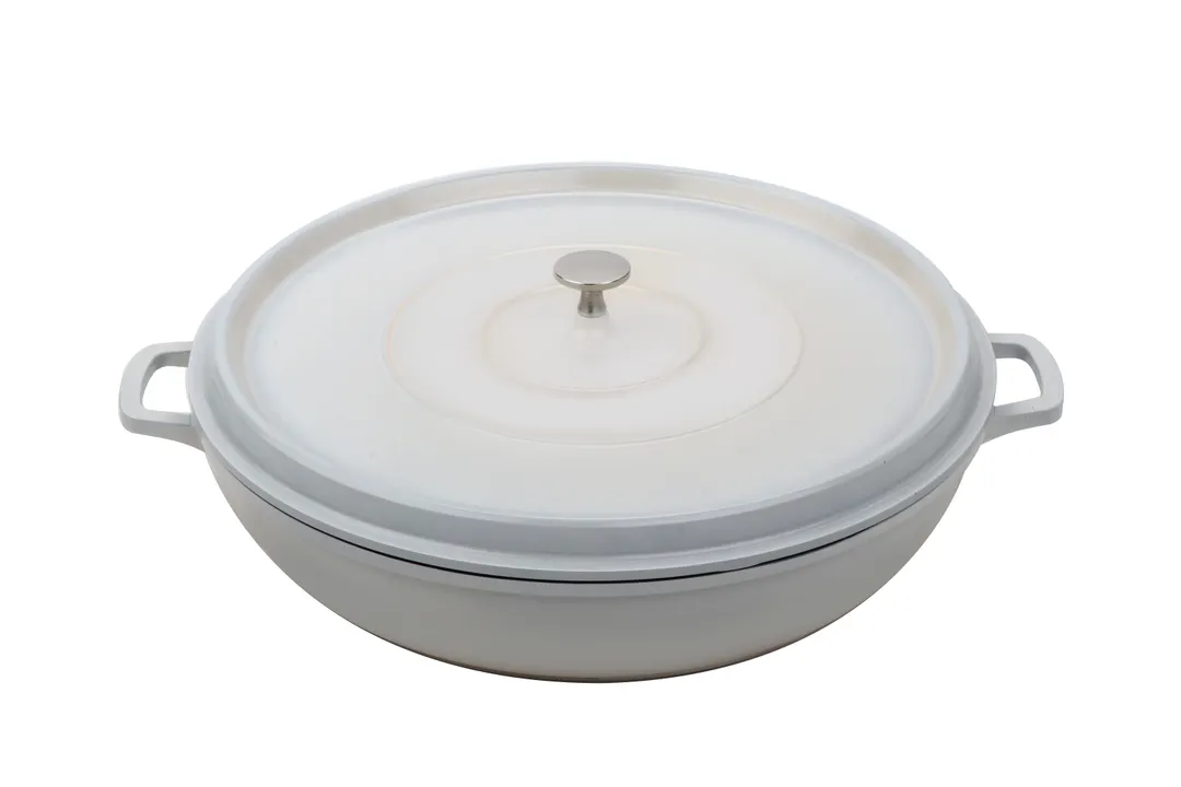 GET CA-005-AWH/BK/CC Heiss™ Braiser Pan, 3 Qt, 10¼" Dia., White/Black Interior, Induction, Oven Safe