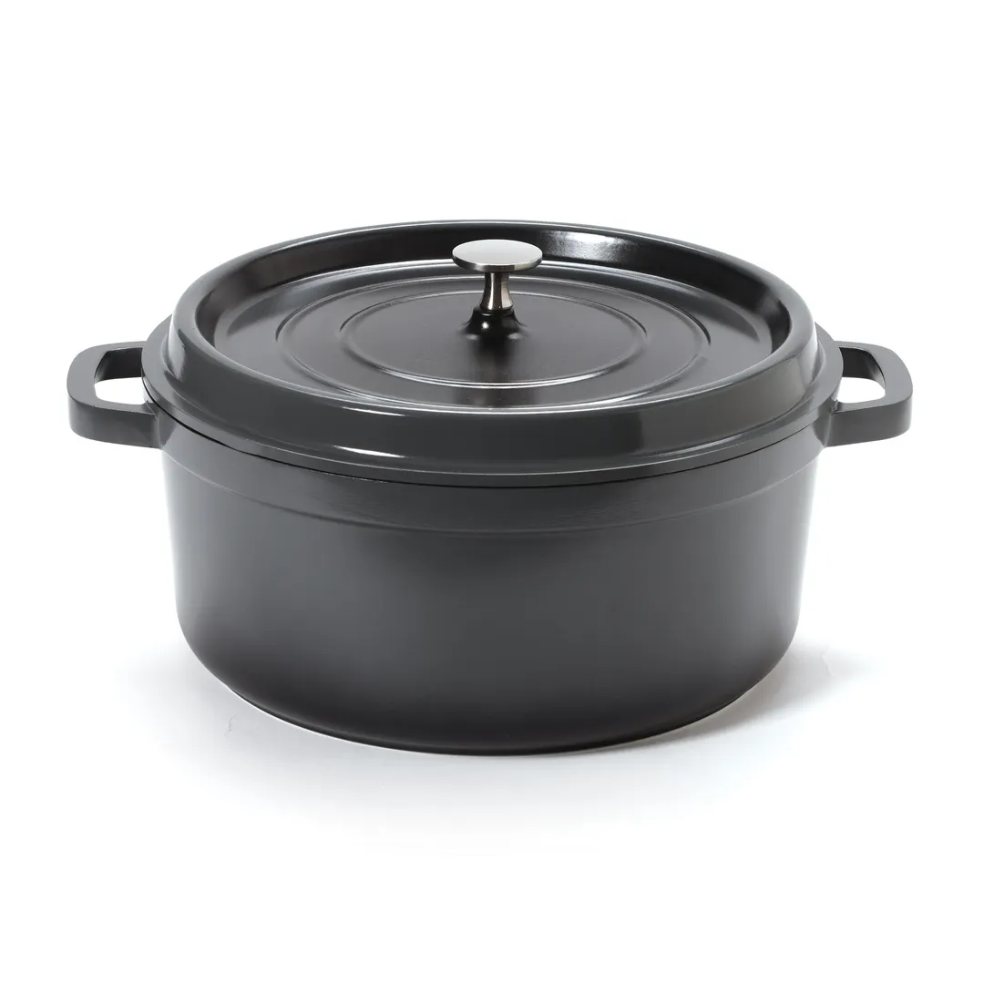 GET CA-006-GR/BK/CC Heiss™ Dutch Oven 6‑7 qt (7 qt rim full), 11" Dia × 4½" H, Aluminum, Gray/Black