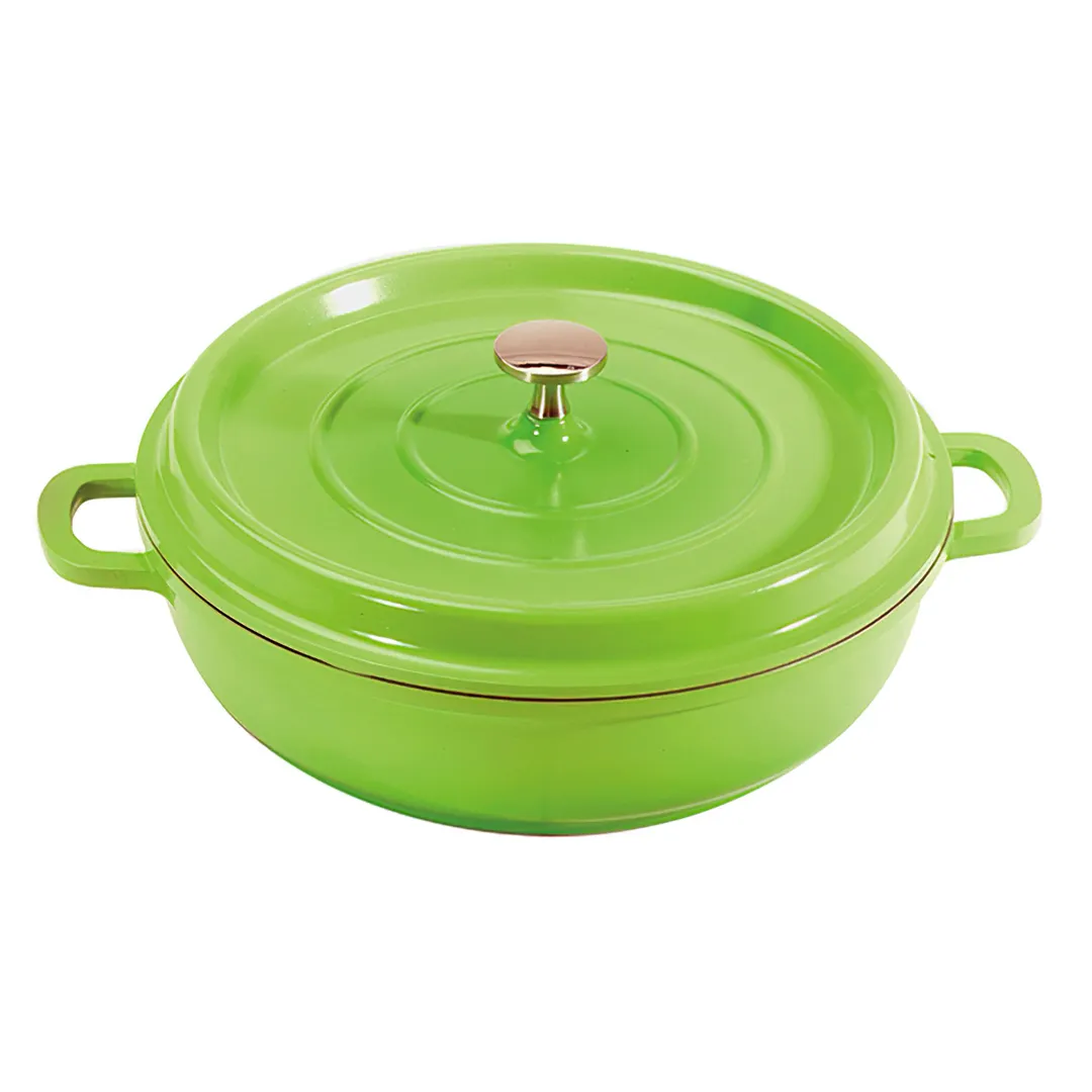 GET CA-007-O/BK/CC Dutch Oven, 6-1/2 Qt 7 Qt Rim, 11" Dia x 4-1/2" H, Aluminum Enamel, Orange/Black