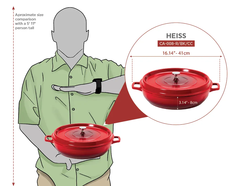 GET CA-008-G/BK/CC Heiss™ Braiser Pan, 12" Green/Black, 4‑5 Qt, Aluminum Enamel, Induction Lid