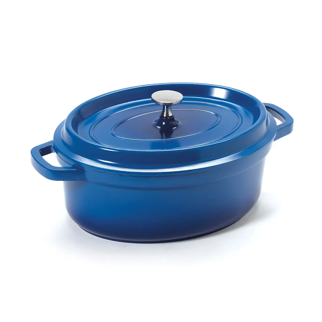 GET CA-009-CB/BK Dutch Oven Induction, 3-1/2 Qt Aluminum, Blue/Black, 10.3"x7.9"x3.5" H 500°F - Set
