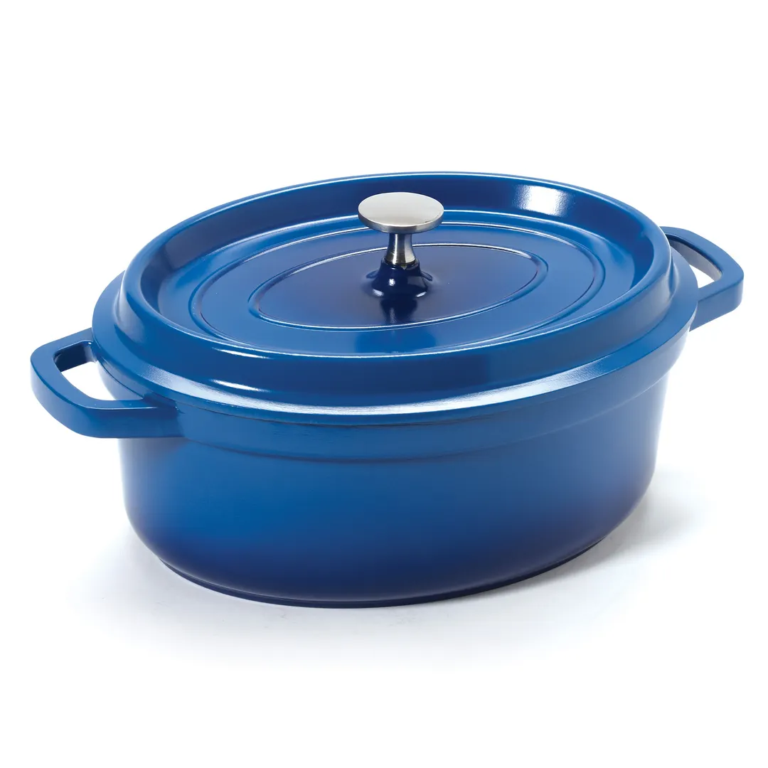 GET CA-009-CB/BK/CC Heiss™ Dutch Oven, 3-1/2 Qt, 10" x 8" x 3.5" Aluminum, Blue/Black Interior