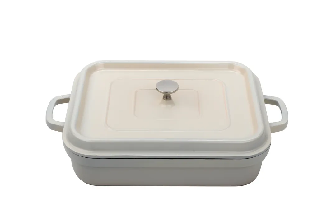 GET CA-010-AWH/BK/CC Induction Roaster, 5 Qt, 13" x 11" x 2.75", White/Blk, Aluminum Enamel, Lid - Set