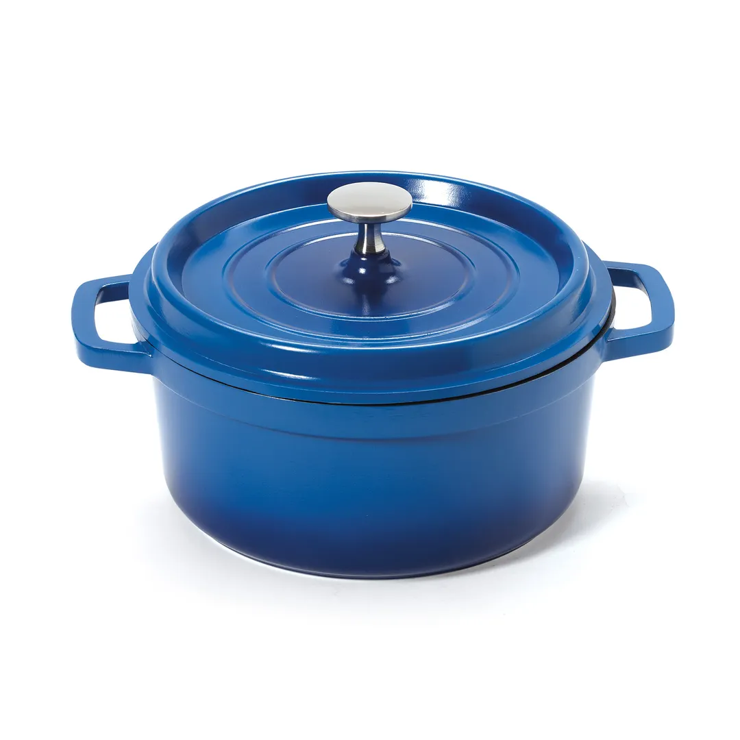GET CA-011-CB/BK/CC Heiss™ Dutch Oven, 2.5‑Qt, 7‑7/8" Dia, Cast Aluminum Clear‑Coat, Blue/Black