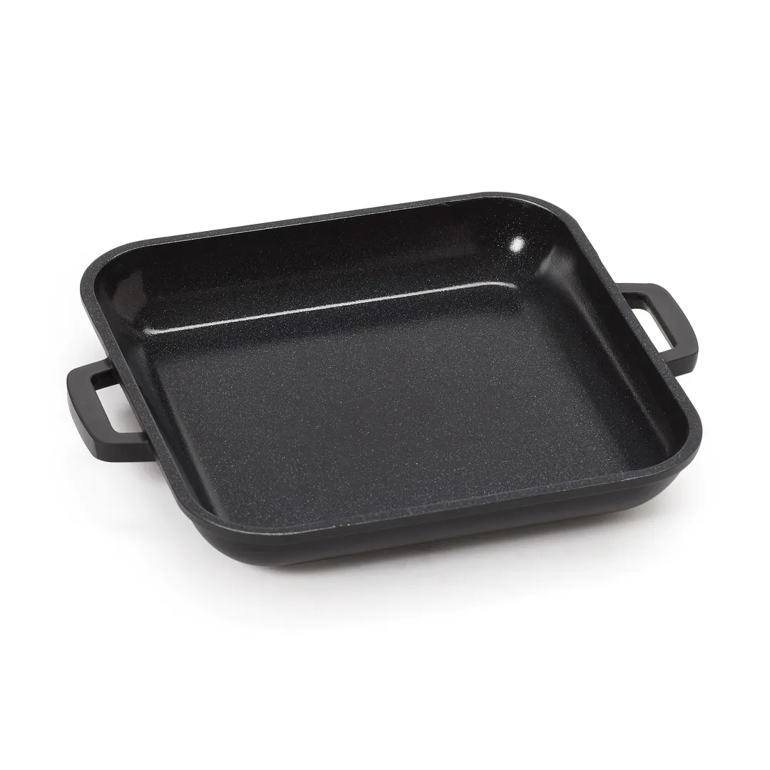 GET CA-104-BK/BK Heiss Mini Induction Grill Pan, 6"x6"x1", 10oz, Black Aluminum/Ceramic, 500°F