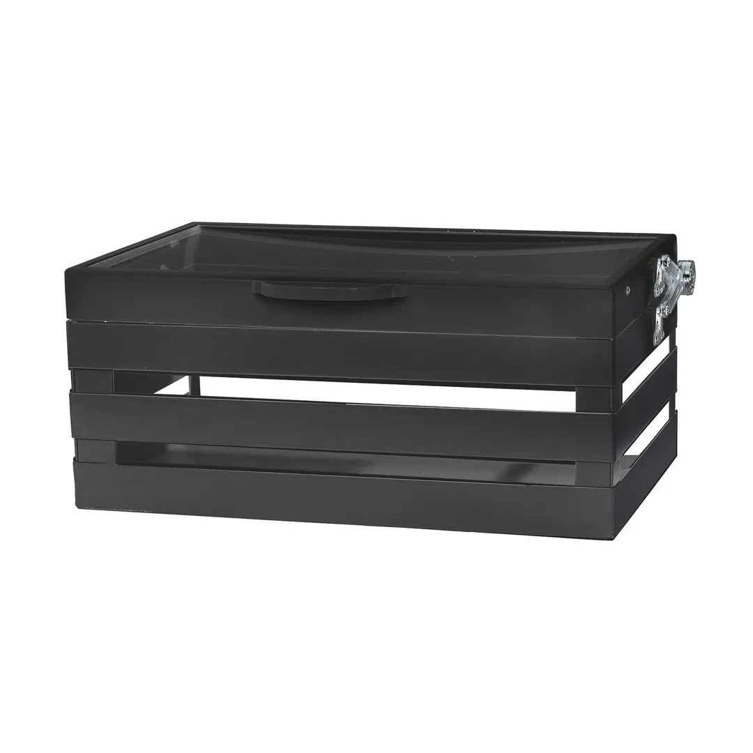 GET CH-FULL-MG Chafer Crate Frame, 21-3/4" x 13-1/2" x 9-1/2", Powder-Coated Steel, Gray, Tritan Lid