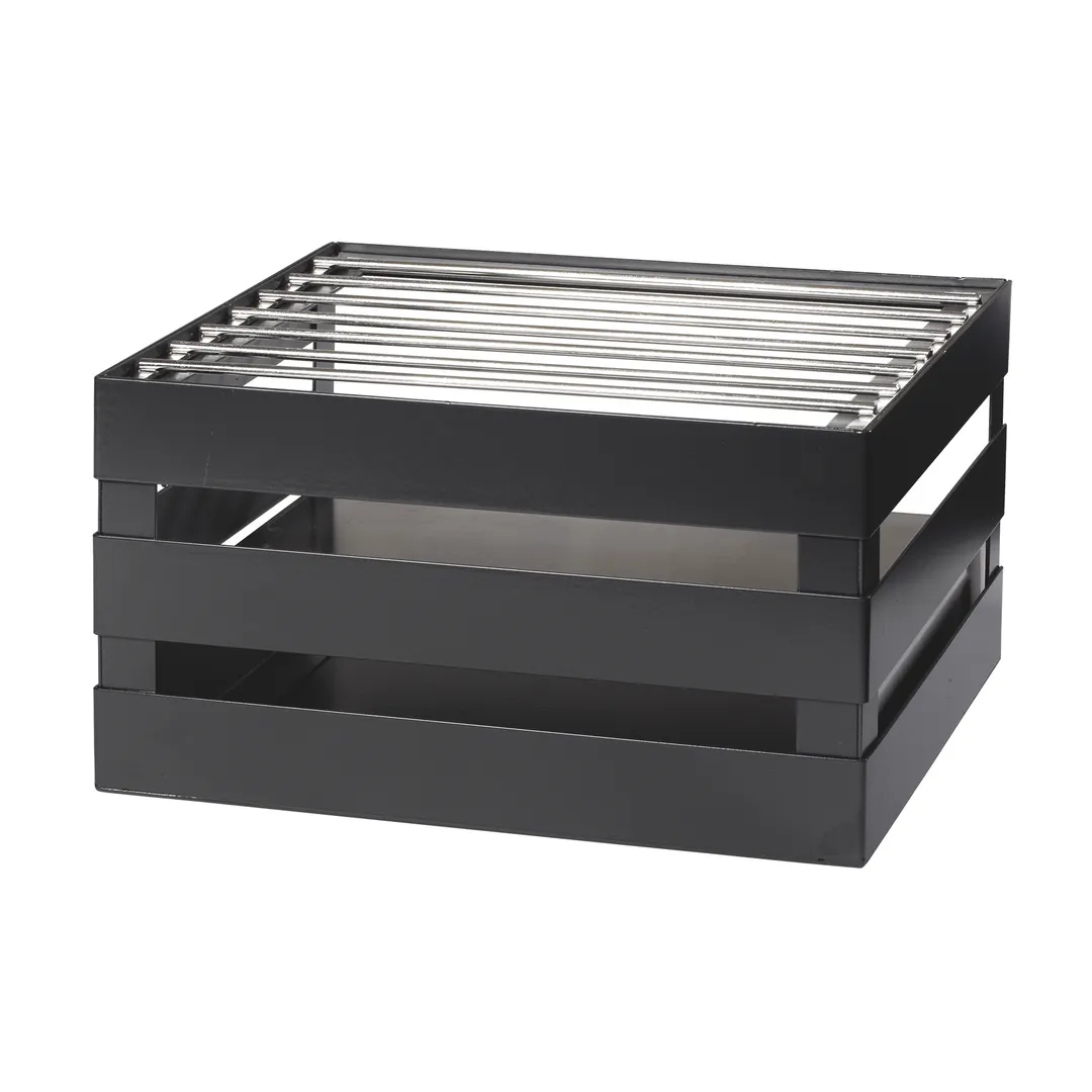GET CH-HALF-MG Curator Chafer Crate Frame - 14-1/2" x 11-3/4" x 8" Steel Grill/Riser Butane Burner