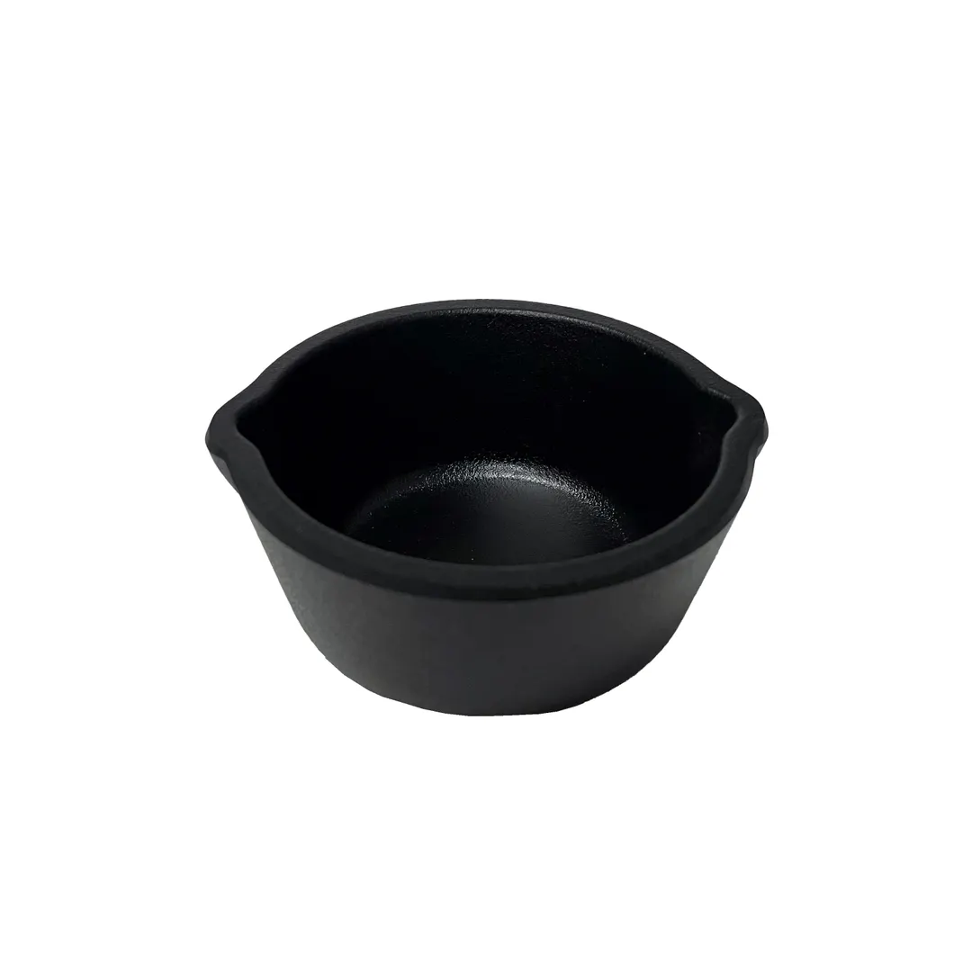 Get CI-03-BK 3Oz Black Melamine Cast Iron Ramekin Smallware Tabletops Servingware Accessory - 1 Dozen