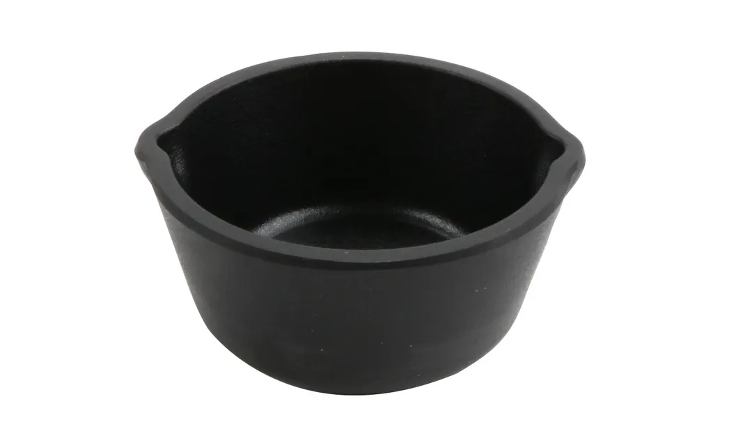 GET CI-05-BK - 5oz Black Melamine & Cast Iron Ramekin, 5oz, Stainless Steel, 1 Dozen