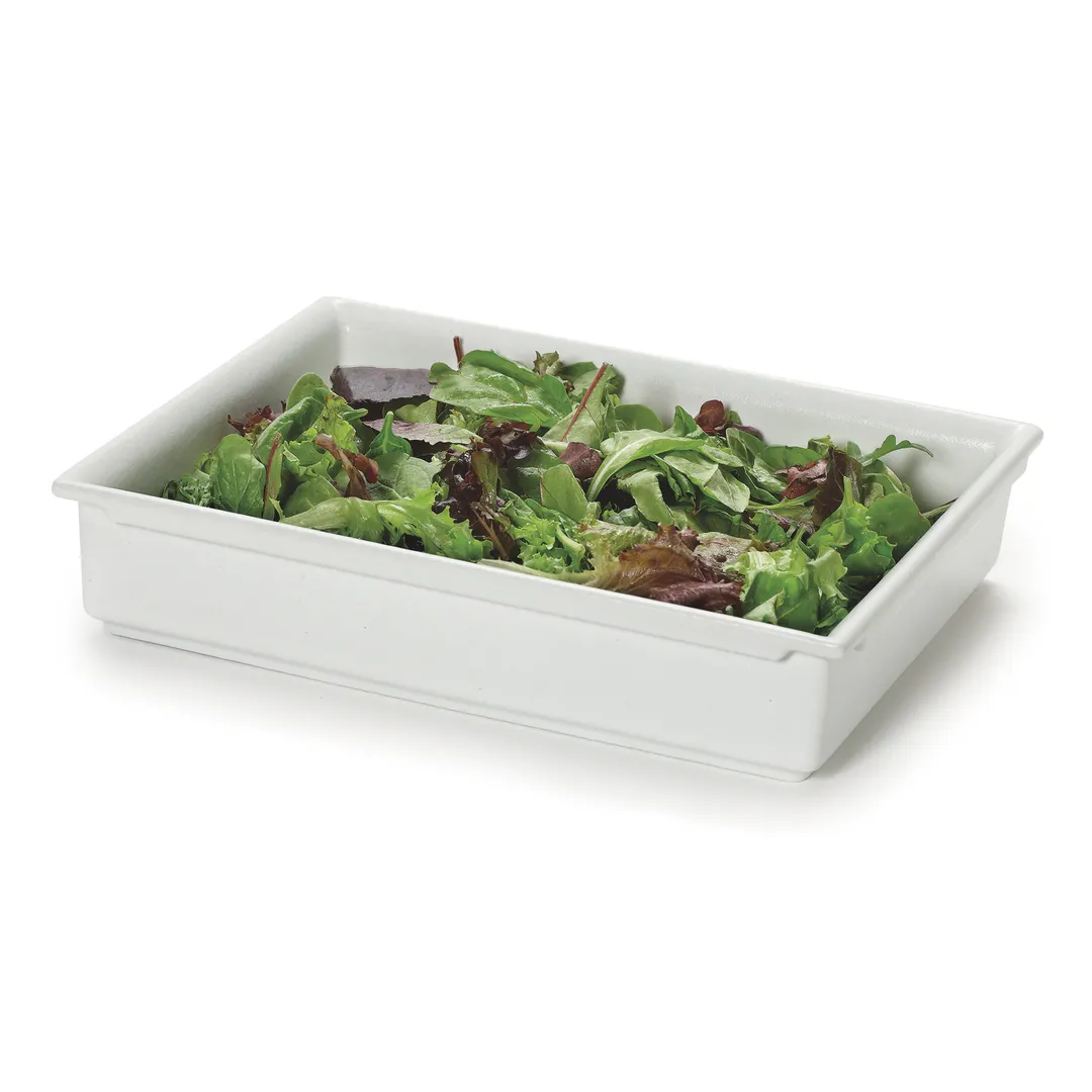 GET CIH1/2-WW 1/2 Size Food Pan, 3-3/4 Qt., 2-1/2" Deep, White Cast Aluminum, Smooth MOD Finish