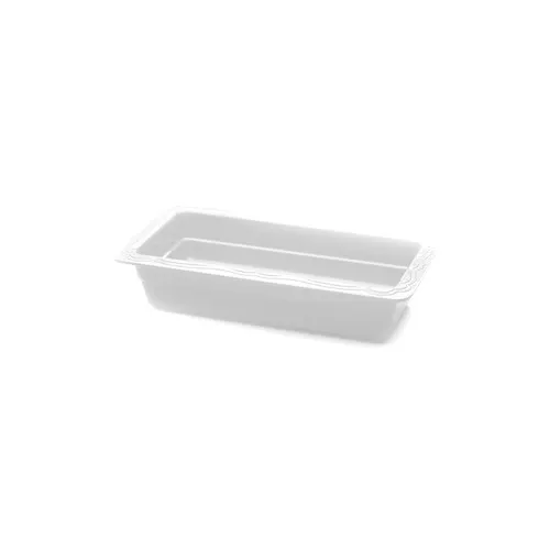 GET CM127-NW Food Pan, 1/3 Size 1.8 Qt, 12"L x 7"W x 2-1/2"H, Melamine, White, BPA‑Free, NSF