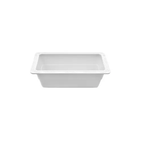 GET CM1274-NW Food Pan, 1/3 Size 2.9 Qt, 12"L x 7"W x 4"H, White Melamine, BPA‑Free, Dishwasher Safe
